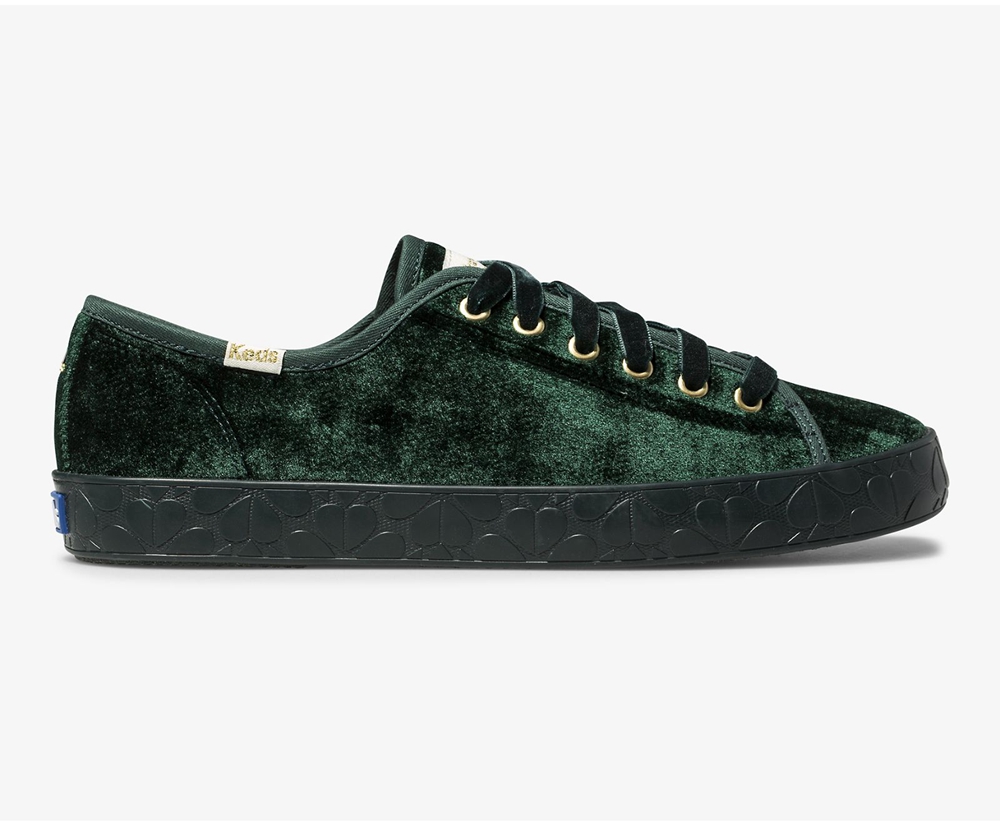 Basket Keds Femme Vert - Kate Spade New York Kickstart Logo Foxing - 159-OBGFVW